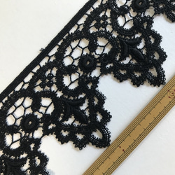 3.5m コットンケミカルレース 片耳スカラップ オーナメント柄 日本製 lace-No,088-3.5 9枚目の画像