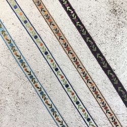 ▼ 値下げ ▼ 1m ◆ フランス製リボン ◆ 木の実柄 ◆ オレンジ【tape-No,034-1】 3枚目の画像