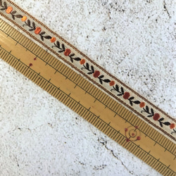 ▼ 値下げ ▼ 1m ◆ フランス製リボン ◆ 木の実柄 ◆ オレンジ【tape-No,034-1】 7枚目の画像