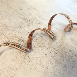 ▼ 値下げ ▼ 1m ◆ フランス製リボン ◆ 木の実柄 ◆ オレンジ【tape-No,034-1】 8枚目の画像