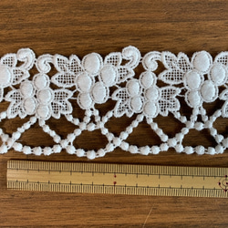 【再販】2m コットンケミカルレース 葡萄柄 日本製 lace-No,002 4枚目の画像