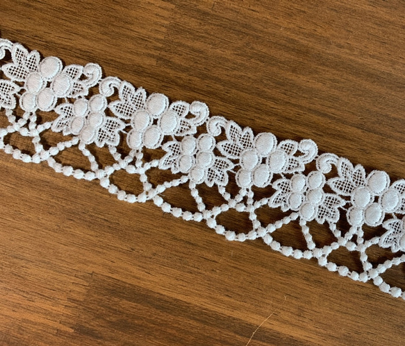 【再販】2m コットンケミカルレース 葡萄柄 日本製 lace-No,002 5枚目の画像