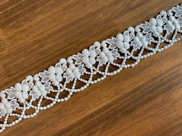 【再販】2m コットンケミカルレース 葡萄柄 日本製 lace-No,002 7枚目の画像