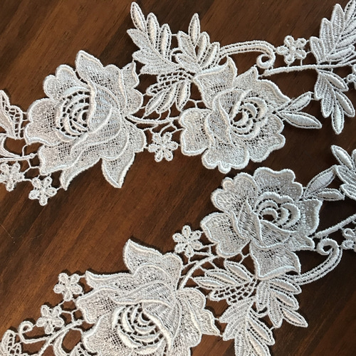 再再販】モチーフレース ◇ 薔薇柄D 1組(2枚) 日本製 ◇ M-lace-No,008