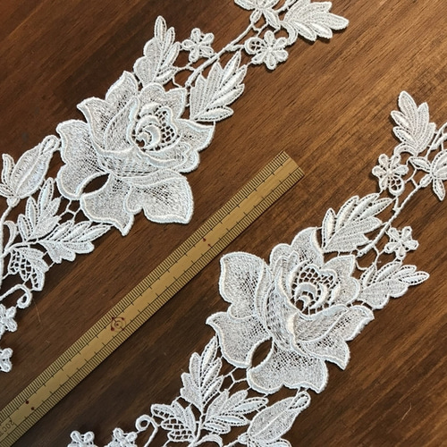 再再販】モチーフレース ◇ 薔薇柄D 1組(2枚) 日本製 ◇ M-lace-No,008