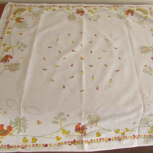 ドイツのヴィンテージ/ ひよこやニワトリがいるのどかな農場の景色