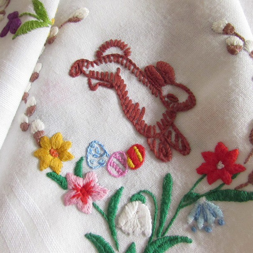 ヴィンテージイヌイットテーブルクロス手刺繍
