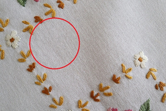 ドイツの手仕事/格子枠の中にピンクのお花の手刺繍 テーブルクロス 未使用品 (ヴィンテージ) 10枚目の画像