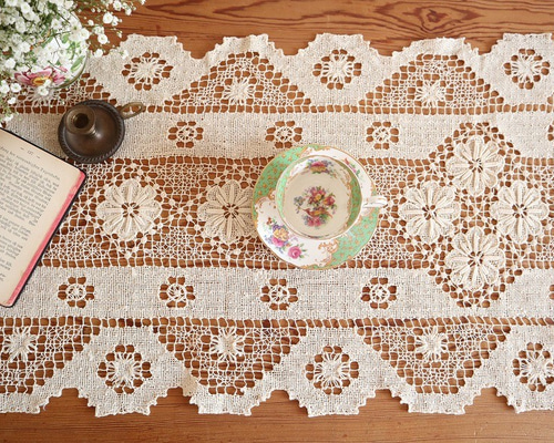 ドイツの手仕事/細やかな手編み タスカニーレース ロングサイズ