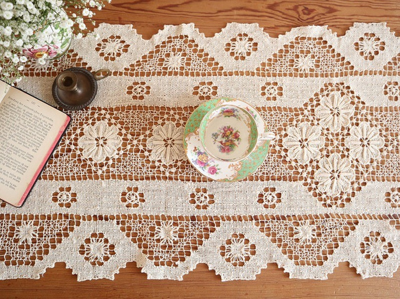 ドイツの手仕事/細やかな手編み タスカニーレース ロングサイズ
