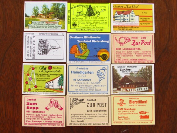 ドイツの古いマッチラベル/お宿の広告12枚セット【C】 2枚目の画像