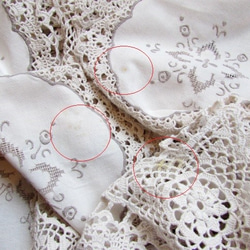 フランスの手仕事/手刺繍入りモチーフ繋ぎ クロッシェ手編みの豪華なテーブルクロス 10枚目の画像