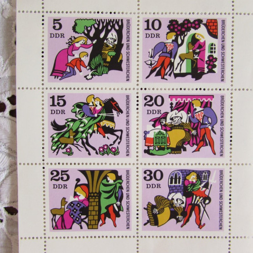 売約3851 外国切手 ドイツ 1970年 グリム童話 兄と妹 6種未使用