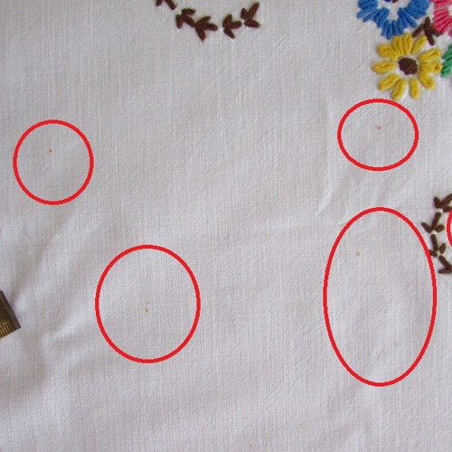 フランスの手仕事/色とりどりの可愛いお花の手刺繍がたくさん 大判