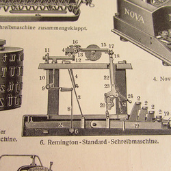 ドイツ【タイプライター】アンティーク・リトグラフ 1905年　(印刷物/ディスプレイ・装飾) 8枚目の画像