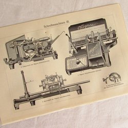ドイツ【タイプライター】アンティーク・リトグラフ 1905年　(印刷物/ディスプレイ・装飾) 9枚目の画像