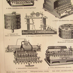ドイツ【タイプライター】アンティーク・リトグラフ 1905年　(印刷物/ディスプレイ・装飾) 10枚目の画像