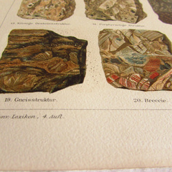 ドイツのアンティーク・リトグラフ【19世紀 鉱物】1890年　(印刷物・博物画) 4枚目の画像