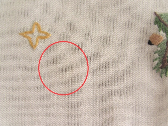★フランスの手仕事★クリスマス★赤いキャンドルとモミの木の手刺繍 テーブルクロス (ヴィンテージ) 10枚目の画像