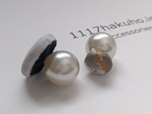 【少しだけ復活sale】書家が作るアートなアクセサリー　惑星シンフォニー/pierced earring 3枚目の画像