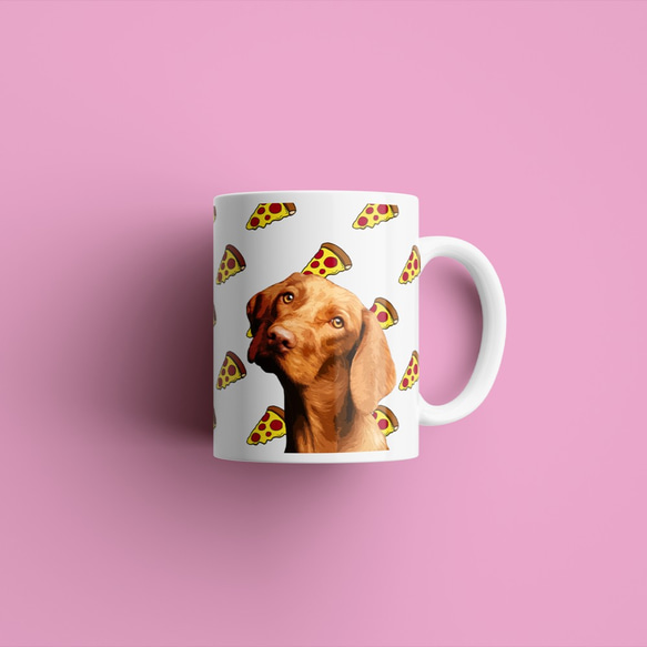 【ペットオーダーメイド　マグカップ】ドーナツ柄　犬　猫　うちの子 2枚目の画像