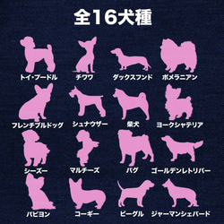 16犬種ピンク刺繍お名前入れ　ミニデニムトートバック　お散歩バック 6枚目の画像