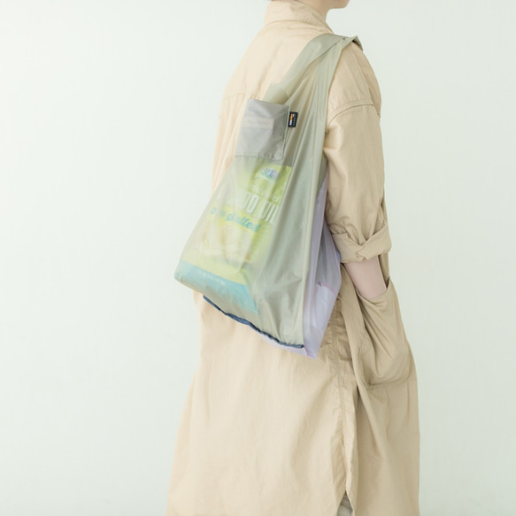 折疊L尺寸的雙色環保袋的兩種方法&lt;薰衣草x格雷格&gt;防水且輕便 第7張的照片