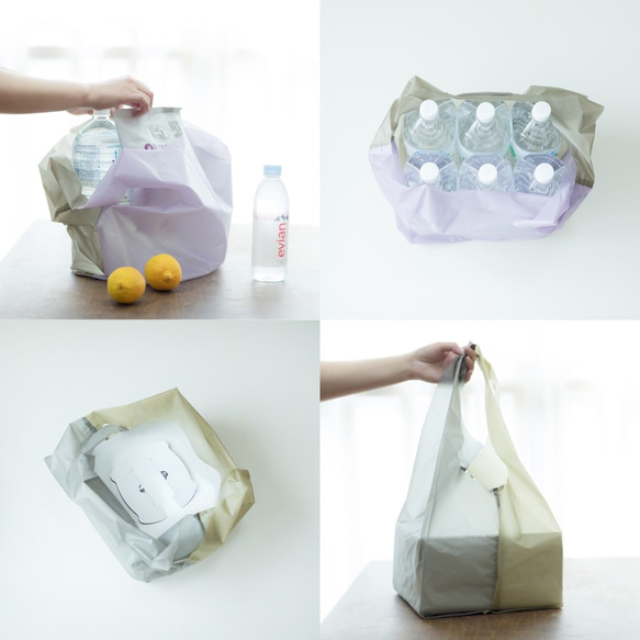 折疊L尺寸的雙色環保袋的兩種方法&lt;薰衣草x格雷格&gt;防水且輕便 第4張的照片