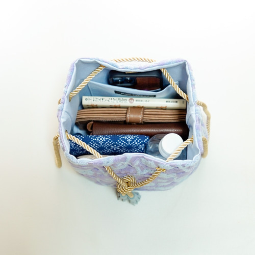 金華山巾着 ＜紫陽花色の花蕾＞ 2Way ショルダー バッグ パイルジャ