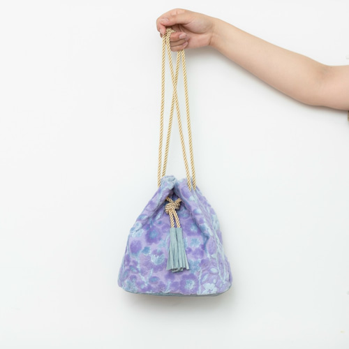 ププウラック 2Way ショルダー バッグ 金華山 巾着 紫陽花色の花蕾 金華山巾着 ＜紫陽花色の花蕾＞ 2Way ショルダー バッグ パイルジャ