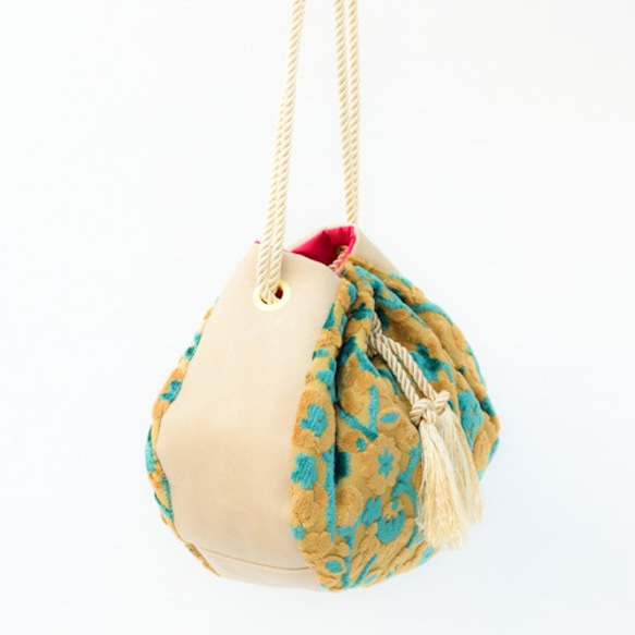 Creema Limited聖誕禮物♪栗色抽繩和小袋套裝&lt;Kinka San Emerald的花蕾&gt; 第7張的照片