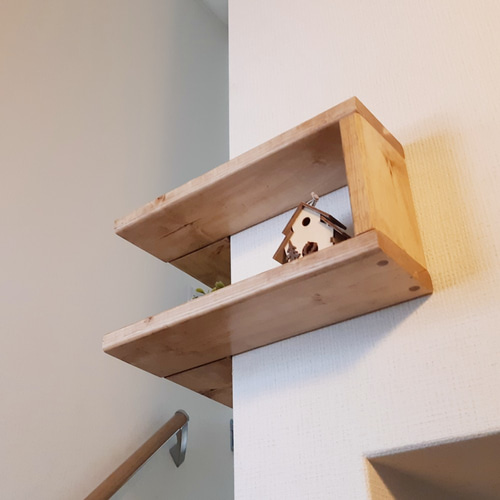 コーナーシェルフ・ラック☆Bタイプ☆人気のナチュラルカラー 壁掛け