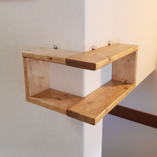 コーナーシェルフ・ラック☆Bタイプ☆人気のナチュラルカラー 壁掛け