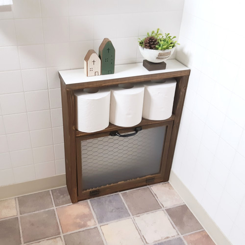 シンプル扉付きトイレ収納☆木製☆コンパクト☆薄型☆色が選べる【受注
