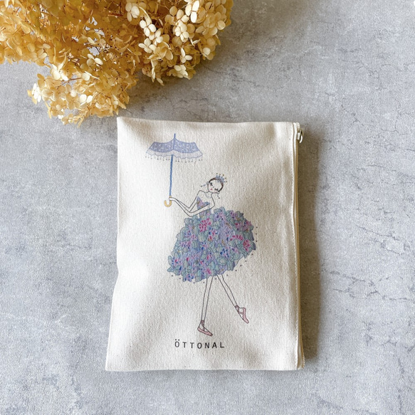 Ballet Hydrangea Ballerina Cotton Pouch 可以命名 第1張的照片