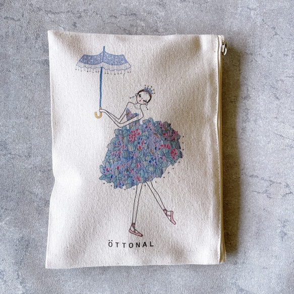 Ballet Hydrangea Ballerina Cotton Pouch 可以命名 第2張的照片