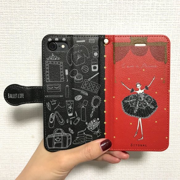 (iPhone) Prima Black Notebook Type Smartphone Case Ballet / Ball 第5張的照片