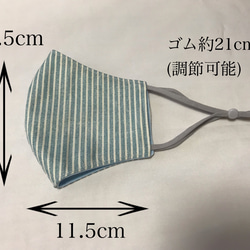 ＊立体マスク(ストライプ) ふつうサイズ＊ 2枚目の画像