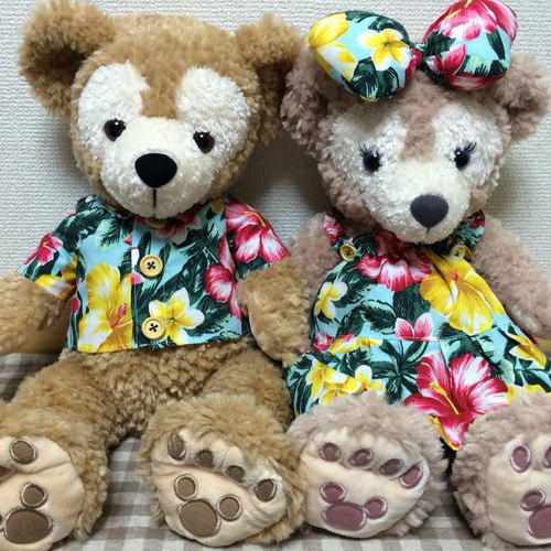 ダッフィー、シェリーメイコスチューム＊アロハ柄＊Sサイズ(43cm 