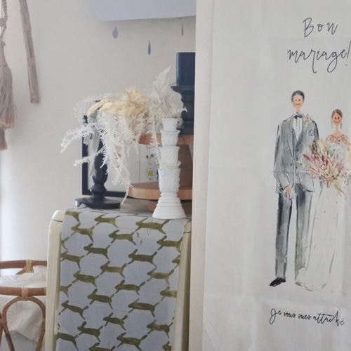 結婚式 オーダーメイドweddingタペストリー「Bride and groom