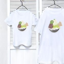 抹茶ぜんざいかき氷　名入れTシャツ　リンクコーデ　親子コーデ　お揃い　子供　キッズ　女の子　プレゼント　ギフト 2枚目の画像