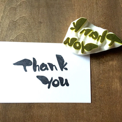 消しゴムはんこNo.170  thank you 手書き文字 花 1_5b6b8188b51d3e2ad345ebe0db36