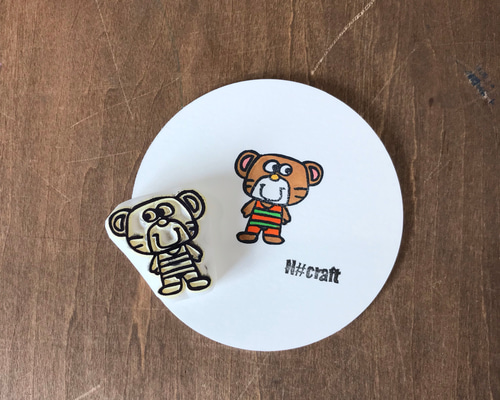 消しゴムはんこNo.88  ちびくまシューズカー 消しゴムはんこNo.88 ちびくまシューズカー