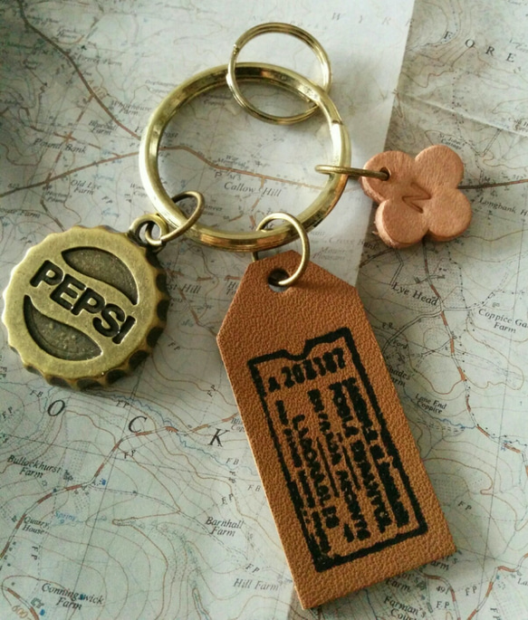 1点限定】旅シリーズNo.2 ペプシコーラ王冠とレザー切符タグの
