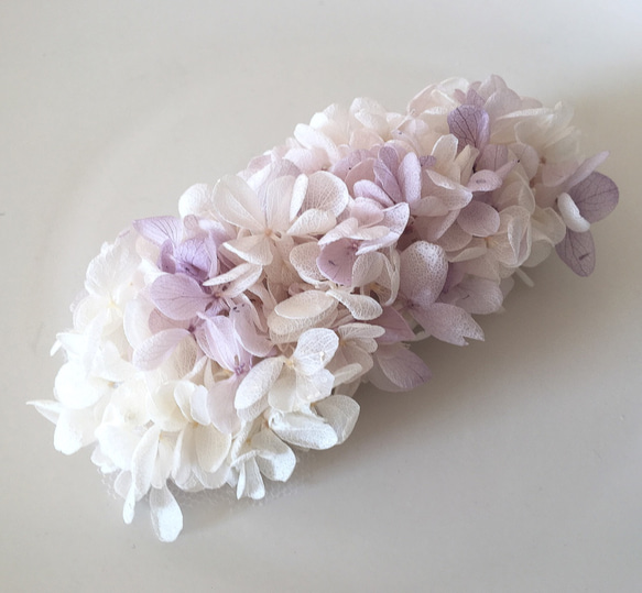 アジサイのバレッタ/ ホワイトパープル バレッタタイプ ヘッドドレス  