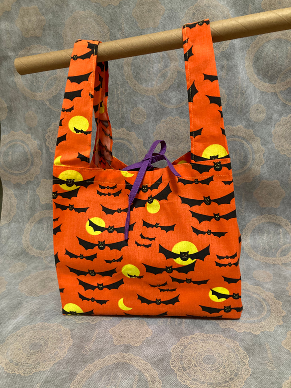 コンビニサイズ　エコバッグ　ハロウィン　コウモリ 2枚目の画像