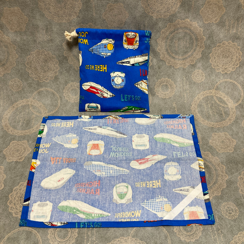 コップ袋 巾着 二枚仕立て ランチマット ナフキン 25✖️35 小さい 