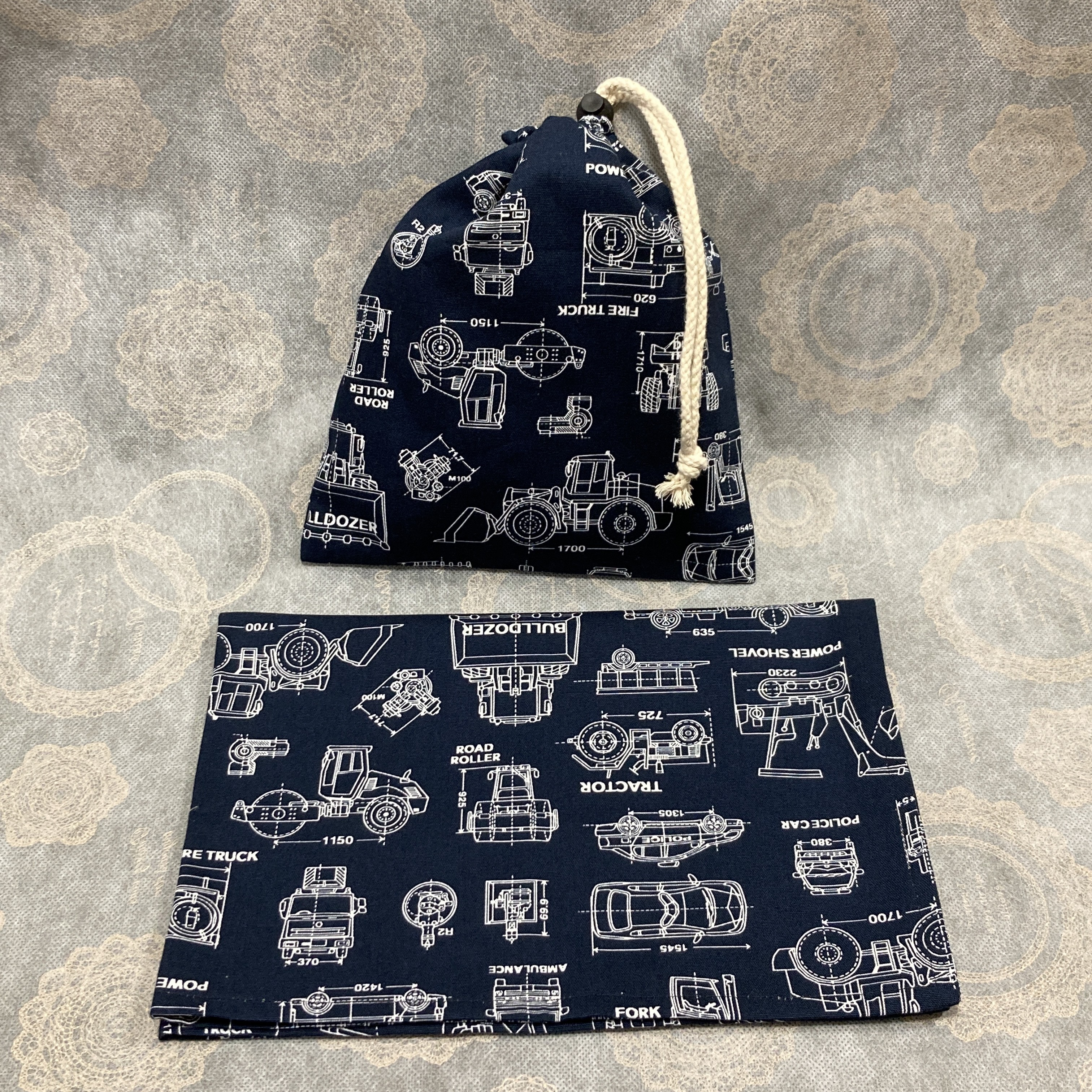 給食袋 二枚仕立て ランチョンマット ナフキン 40✖️60 大きいサイズ