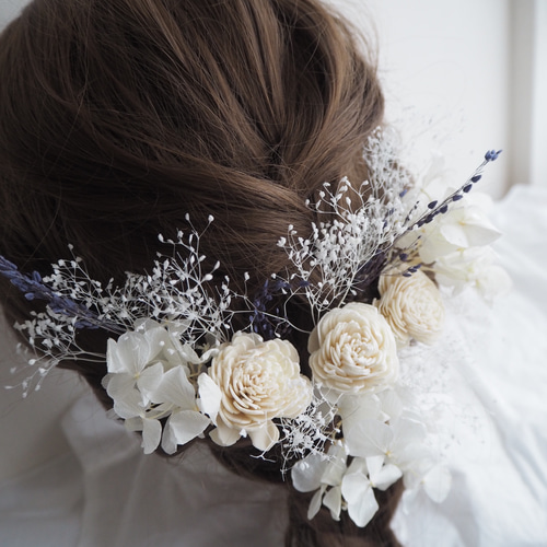ドライフラワーヘッドドレス✨結婚式✨髪飾り✨ウエディング ドライフラワー テイスト ヘッドドレス 髪飾り 花 ウェディング