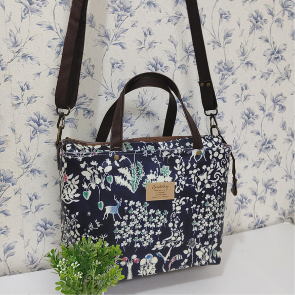 受注製作;毎日使えるリバティのあおりバッグ ショルダーつき Yoshie  